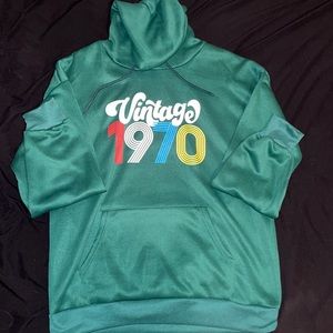 Shein green “Vintage 1970” sweater